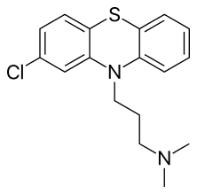 Skeletal formula of chlorpromazine