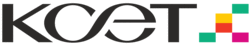 The text "KCET" is displayed in black color, with the C and E stylized to look like the infinity symbol.