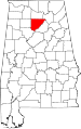 State map highlighting Cullman County