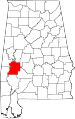 State map highlighting Marengo County