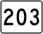 Route 203 marker
