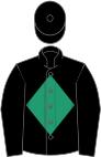 Black, emerald green diamond