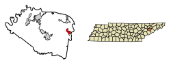 Location of Baneberry in Jefferson County, Tennessee.