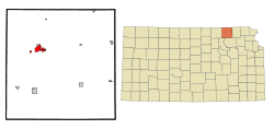 Location within Marshall County and Kansas