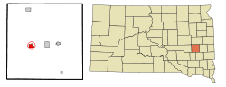 Location in Miner County and the state of South Dakota