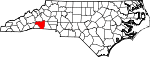 State map highlighting Rutherford County