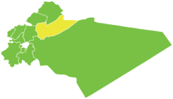 Map of al-Qutayfah District within Rif Dimashq Governorate