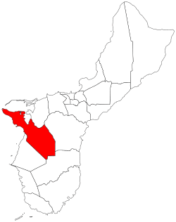 Location of Santa Rita within the Territory of Guam.