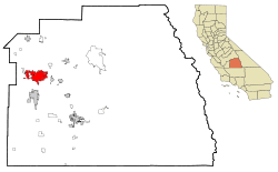 Location within Tulare County in the state of California