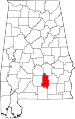 State map highlighting Crenshaw County
