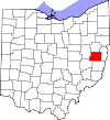State map highlighting Harrison County