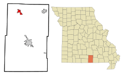 Location of Willow Springs, Missouri