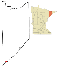 Location of the city of Two Harbors within Lake County, Minnesota
