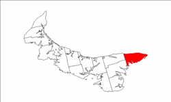 Map of Prince Edward Island highlighting East Parish.png