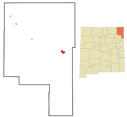 Location of Clayton within Union County and New Mexico
