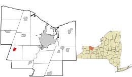 Location in Monroe County and the state of New York.