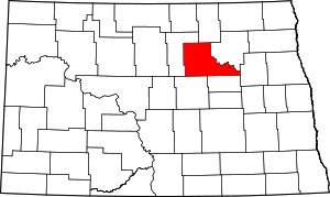 Map of North Dakota highlighting Benson County
