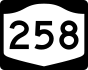 New York State Route 258 marker