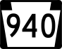 Pennsylvania Route 940 marker