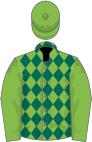 Light green, dark green diamonds on body
