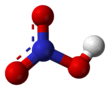 Ball-and-stick model of nitric acid