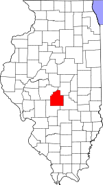 Christian County's location in Illinois