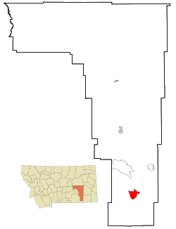 Location of Birney, Montana