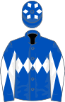 Royal Blue, White triple diamond, diabolo on sleeves and diamonds on cap
