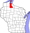 State map highlighting Ashland County