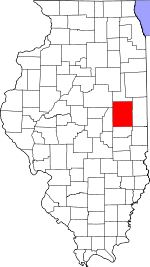 Champaign County's location in Illinois