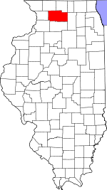 Map of Illinois highlighting Ogle County