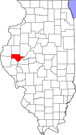 Schuyler County's location in Illinois