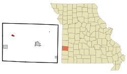 Location of Liberal, Missouri