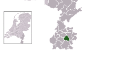 Highlighted position of Voerendaal in a municipal map of Limburg