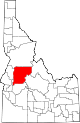 State map highlighting Valley County