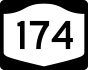 New York State Route 174 marker