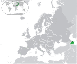 Map showing Azerbaijan in Europe