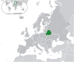 Map showing Belarus in Europe