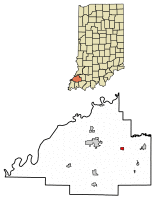 Location of Francisco in Gibson County, Indiana.