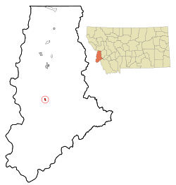 Location of Darby, Montana