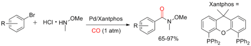 Aminocarbonylation to form Weinreb–Nahm amides