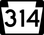 Pennsylvania Route 314 marker