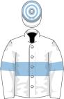 White, light blue hoop and armlets, hooped cap