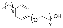 Partially condensed skeletal formula of nonoxynol-9