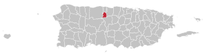 Map of Puerto Rico highlighting Florida Municipality