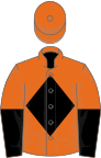 Orange, black diamond, halved sleeves