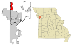 Location of Smithville, Missouri