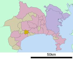 Location of Nakai in Kanagawa Prefecture