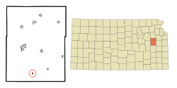 Location within Osage County and Kansas
