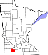 State map highlighting Cottonwood County